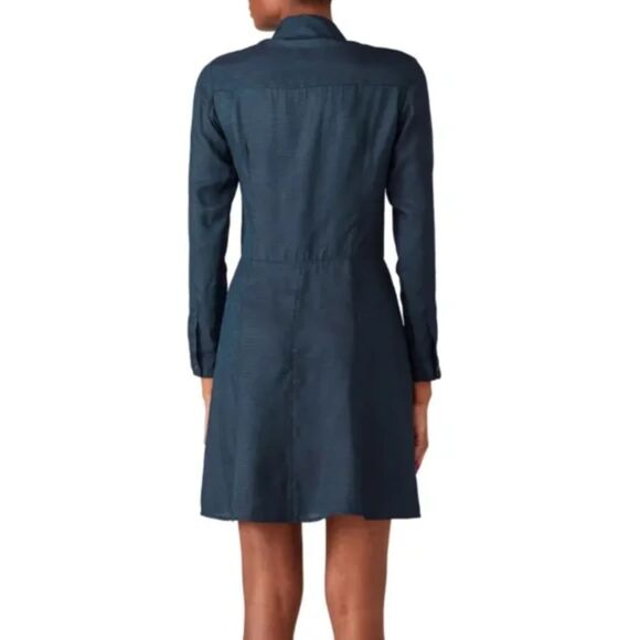 Scotch & Soda Maison Scotch Dark Blue Shirt Dress with Pin Stripes Size M - Picture 2 of 11